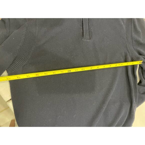 Hugo Boss Sweater 100% Wool grandpa Navy Blue Half Zip Sz M Classy Sophisticated - Picture 14 of 15